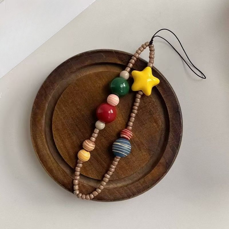 Phone Accessories Box Set - Cartoon Cute Star Colourful Beaded Phone