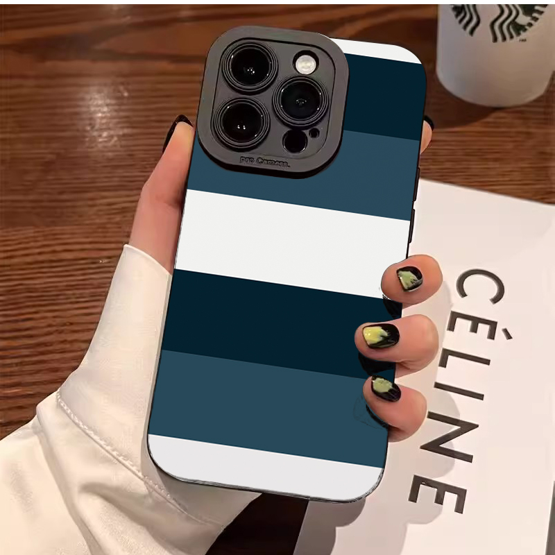 Samsung Galaxy A55 - Blue White Striped Pattern Phone Case
