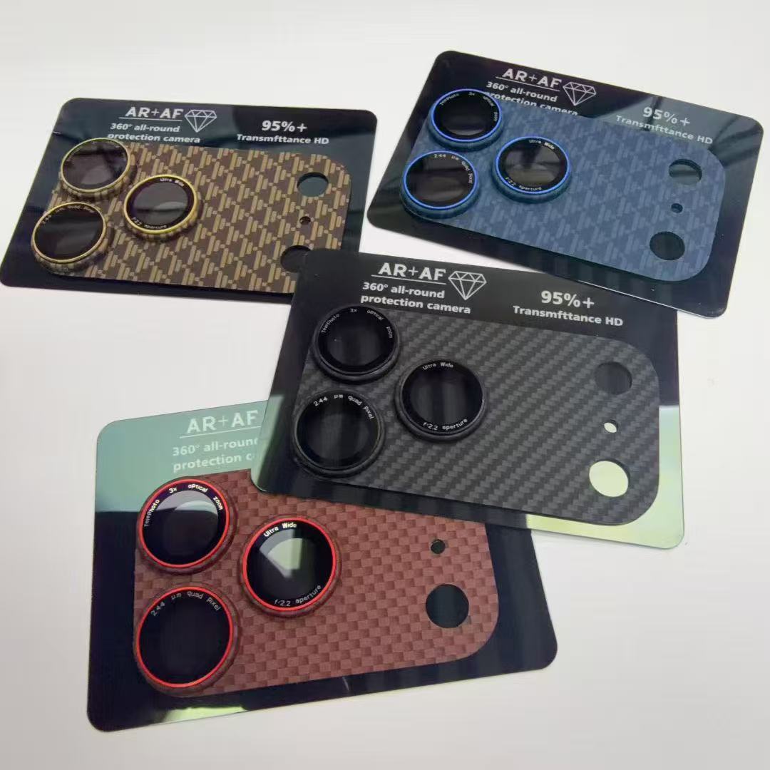 Phone Accessories Box Set - Kevlar Carbon Fiber Full Camera Lens