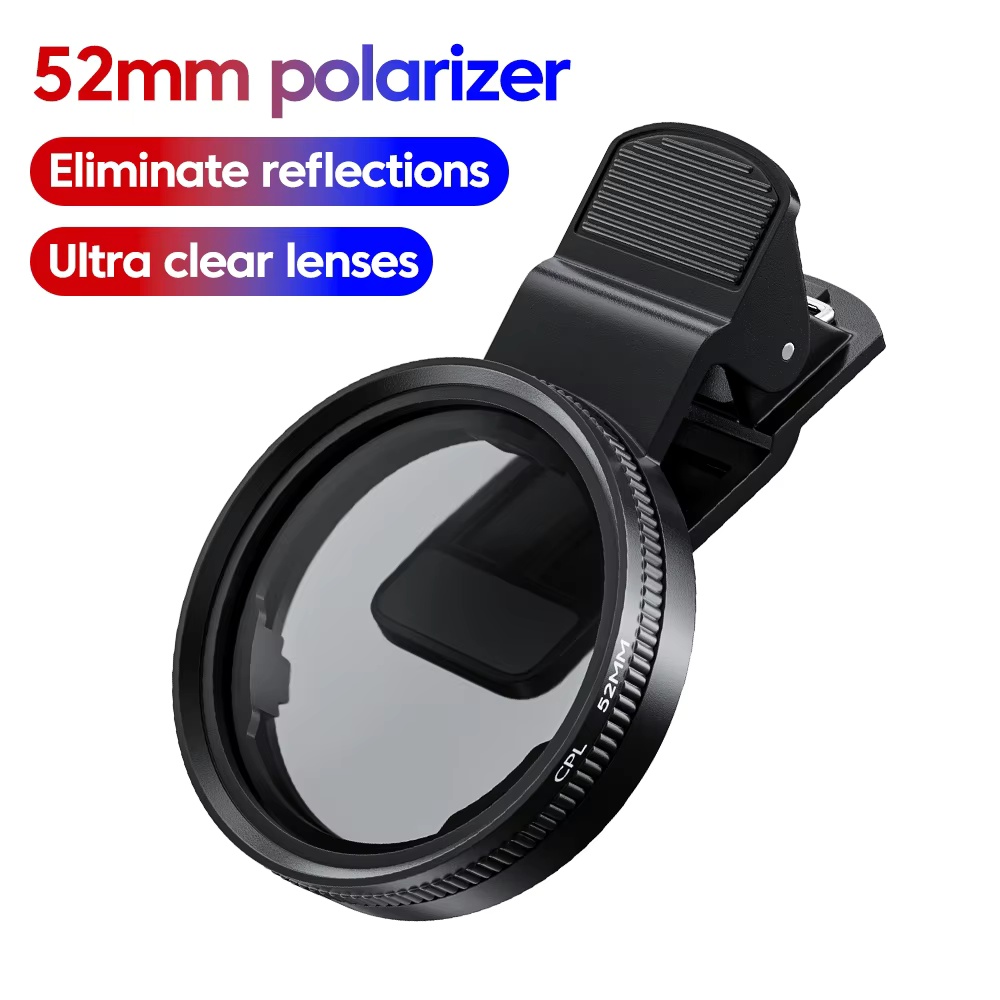 Lens Camera Clip - 52MM Circular Universal Portable Polarizer Camera