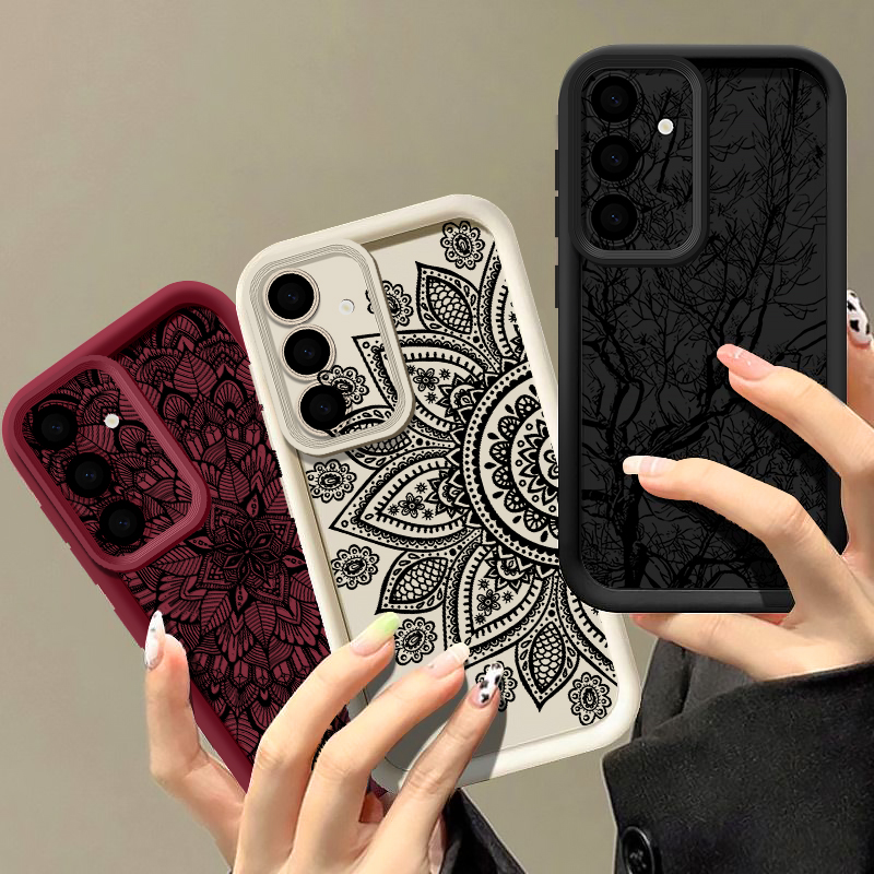 Retro Flower Totem Pattern Cas - Samsung Galaxy A55 评论和价格