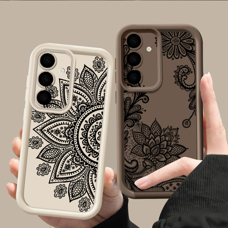Retro Flower Totem Pattern Cas - Samsung Galaxy A55 评论和价格