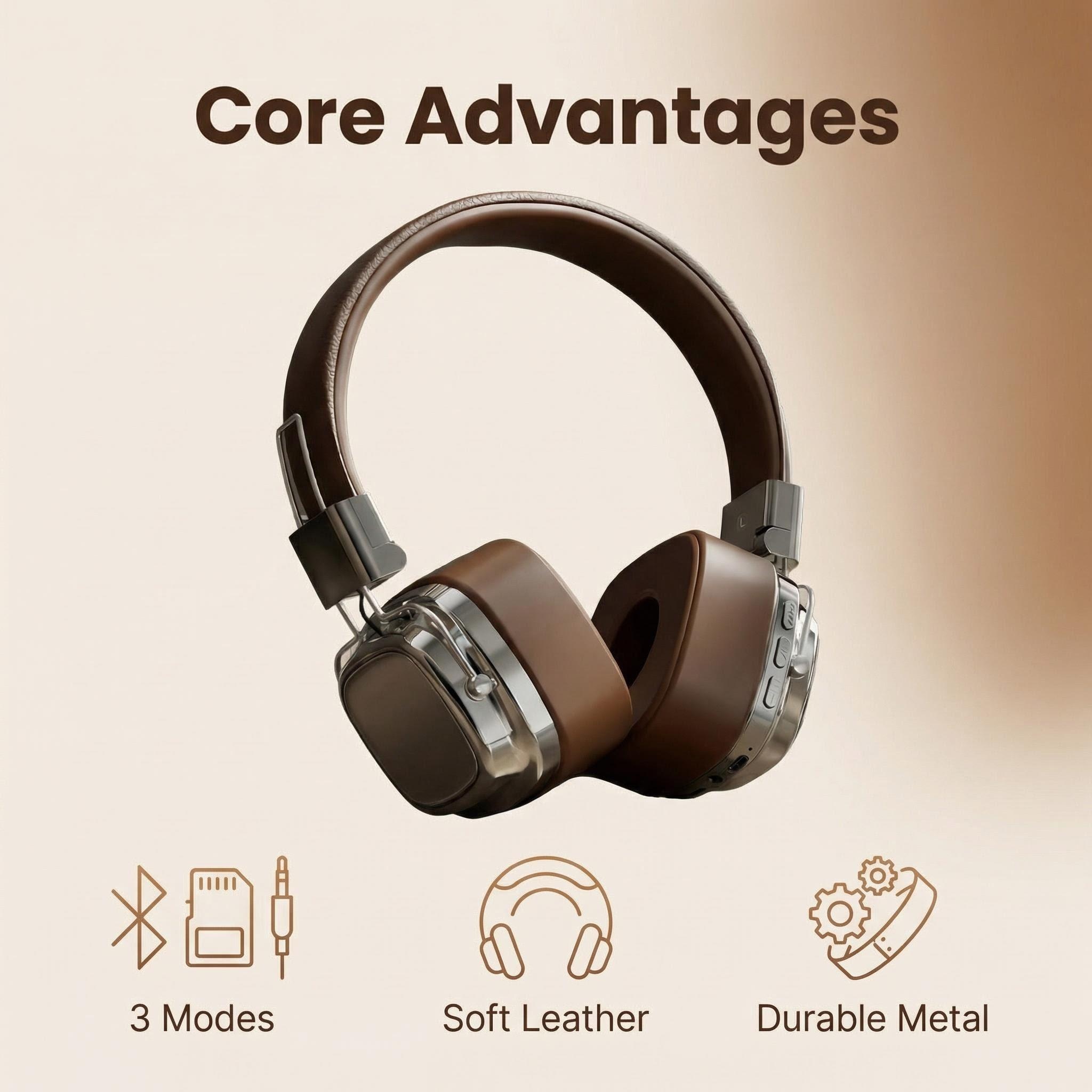 Retro Leather Over-ear Headpho - Retro Handset Phone 评论和价格
