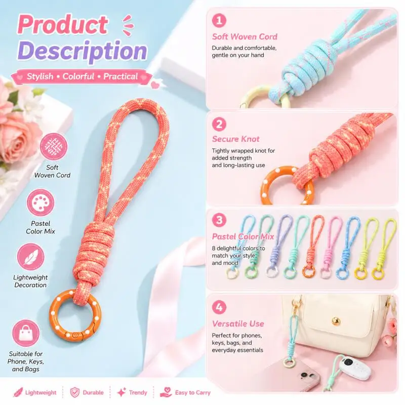 Hand Woven Keychain For Mobile - Phone Accessories Jewelry 评论和价格
