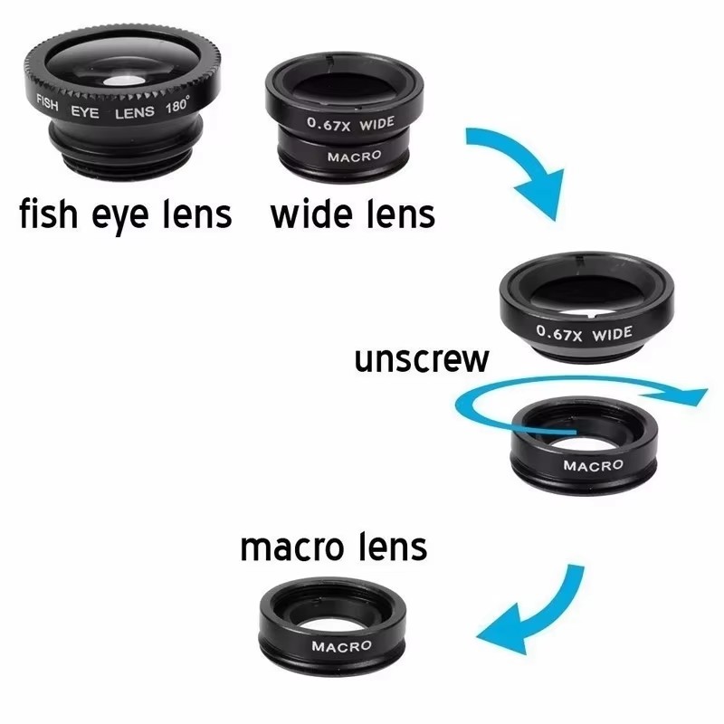 3 In 1 Fisheye Phone Lens 0.67 - Lens Camera Clip 评论和价格