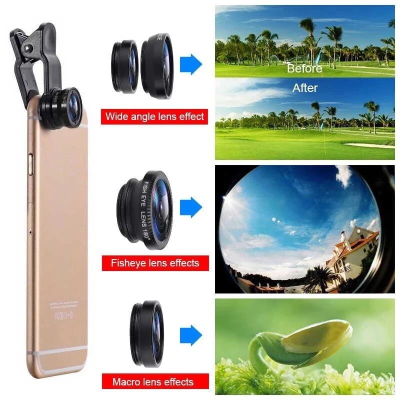 3 In 1 Fisheye Phone Lens 0.67 - Lens Camera Clip 评论和价格